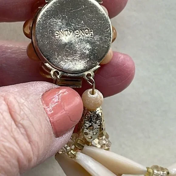 Vintage Midcentury Hong Kong layered beaded choker 16”. - Picture 5 of 8